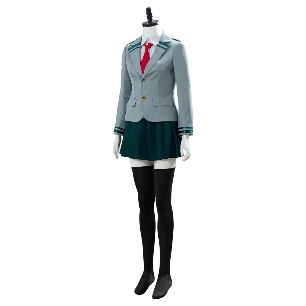 Disfraz de My Hero para Halloween, uniforme gris para Campus, trajes de carnaval, ropa de juego de rol para adultos, traje de Carnaval para niñas