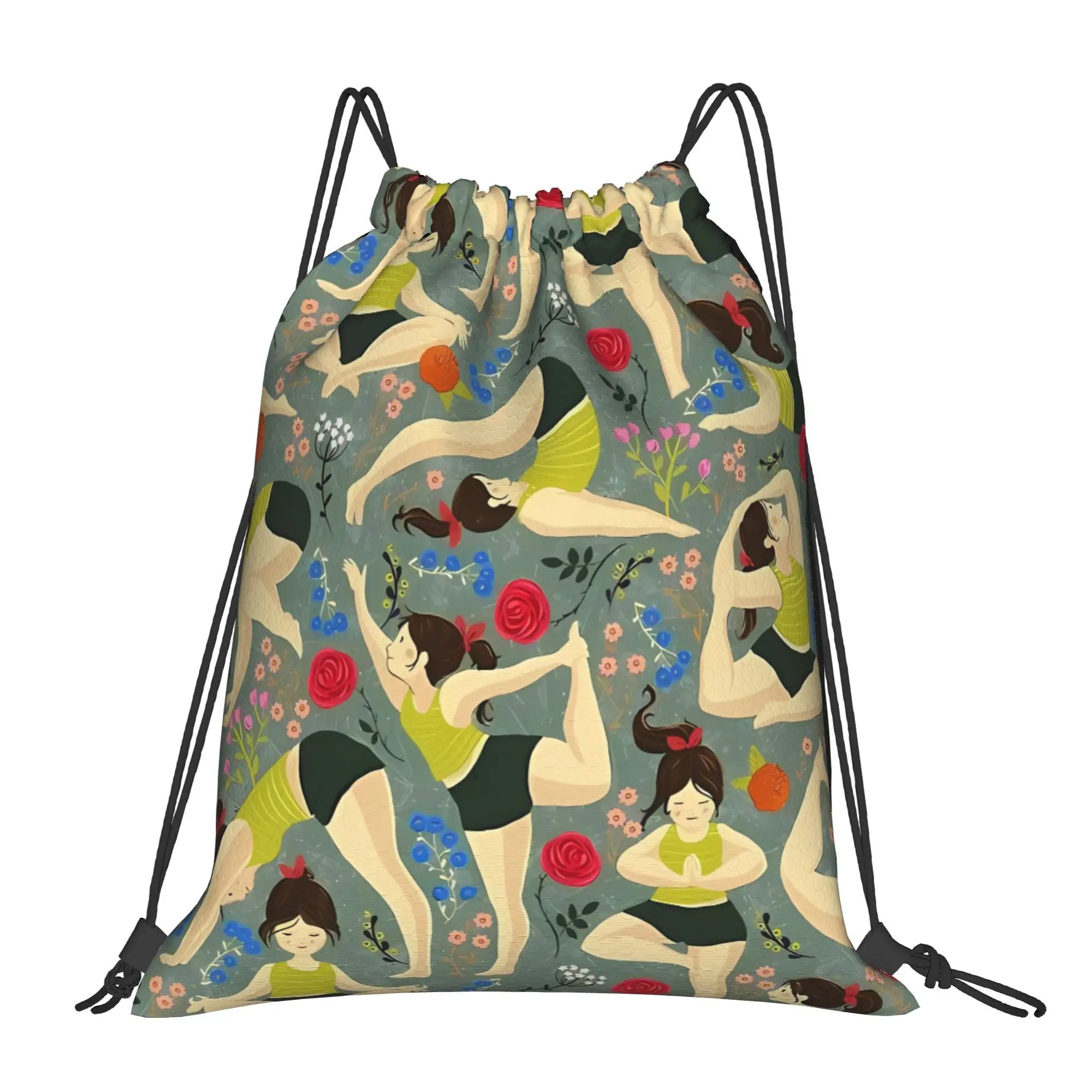 Love In Blue Yoga Portable Travel Riding Gym Drawstring Storage Sporty Backpacks