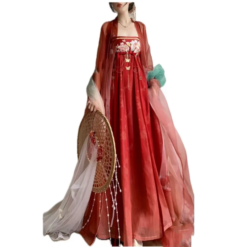 

Plus Size 10XL Hanfu Dress For Women 130kg Ancient Chinese Hanfu Cosplay Costume Vintage Red Embroidered Hanfu Dress Tang Suits