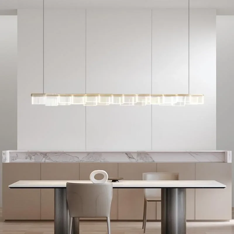 Modern Luxury Restaurant Chandelier With Creative And Fashionable Design Ultra Long Bar Desk Lamp Linear Hanging Light Fixture