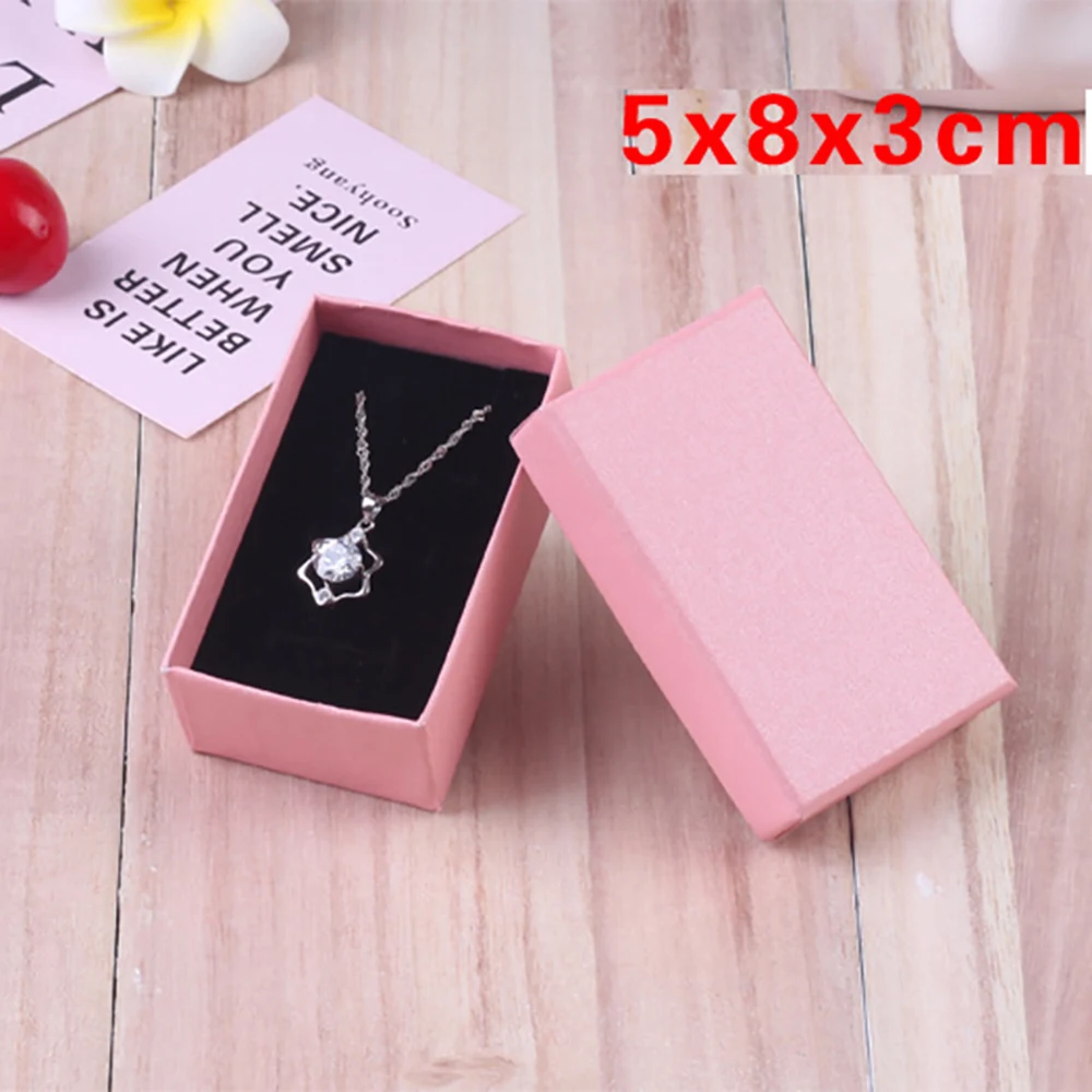 Jewelry Display Organizer Box Cardboard Ring Boxes With Sponge for Small Watches Necklaces Earrings Bracelet Jewelry Gift Packag