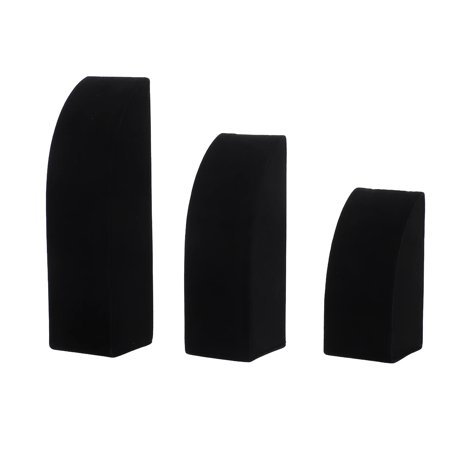 

3 Pcs Black Necklace Holder Jewelry Display Stand Velvet Bust Earring Rack Vertical Shop Home Storage Exhibitions
