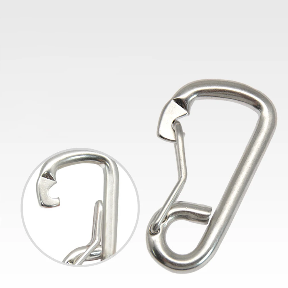 Accessories Carabine Brand New Buckle Camping 316 Stainless-Steel Anti-corrosion Carabiner Diving Lightweight 80mm