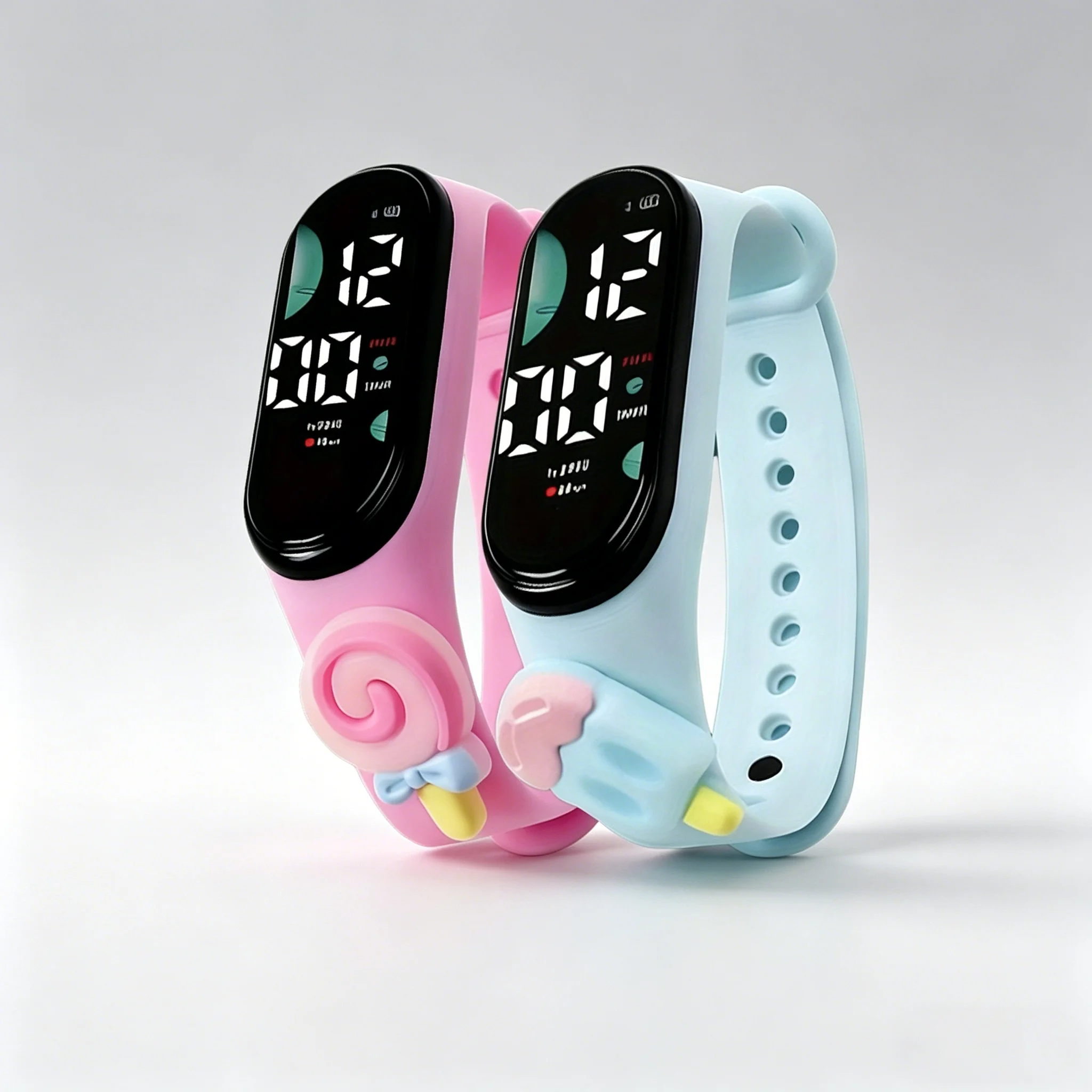 Cute 3D Cartoon Digital Watch - Waterproof LED Display Silicone Band Bracelet Watch for Women Girls view 5