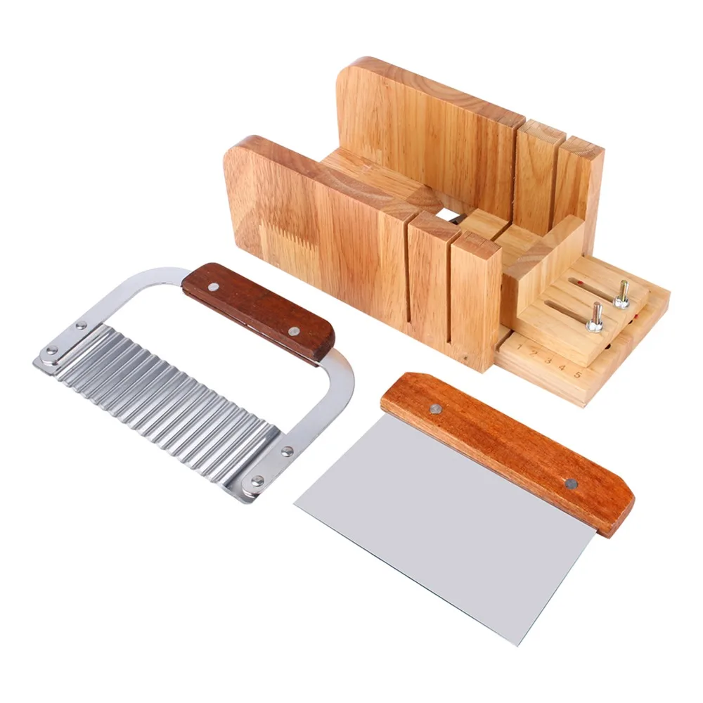 

Oak wood material Soap Cutter Dual groove design Integrated cutting table Soap Making Tool Tool set combination