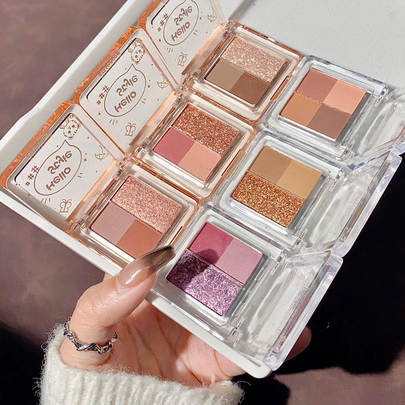 Chocolate Eye Shadow Pearly Matte Earth Color Eyeshadow Pallete Shiny Sequins Eye Pigments Lasting Highlighting for Makeup