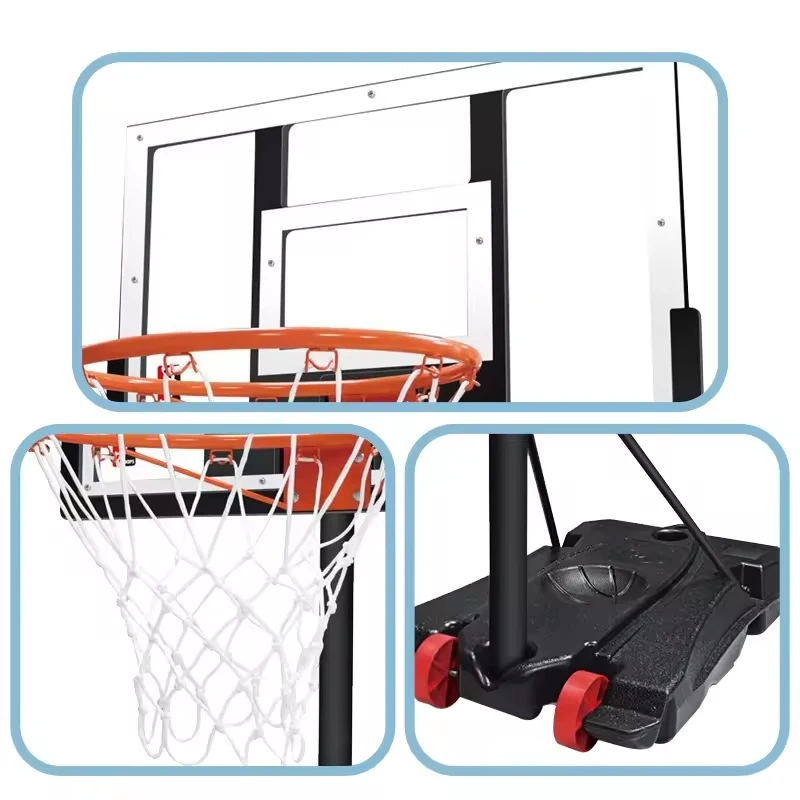 2025 Set di portiere per canestro da basket sportivo personalizzato con supporto regolabile da 3 m Gioco da gioco per interni ed esterni per bambini