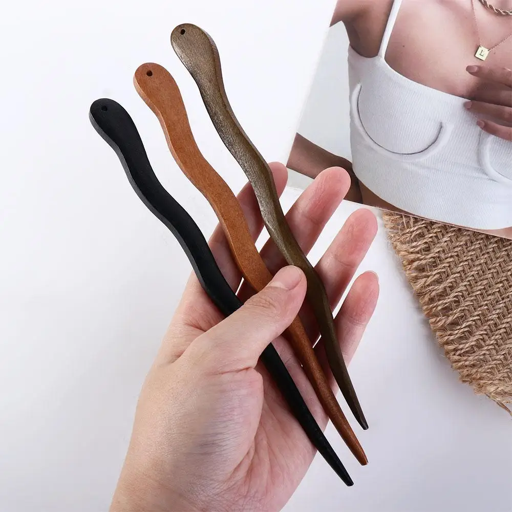 Elegant Simple For Women Headwear Cheongsam For Girl Hair Accessories Wooden Hair Stick Chinese Style Hair Fork Hairpin