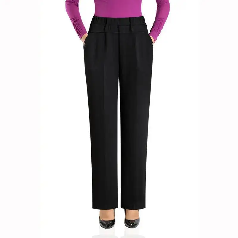 

Брюки женские с высокой талией, длинные брюки для отдыха, 1920, корейские модные универсальные женские прямые брюки с карманами, Pantalon Femme