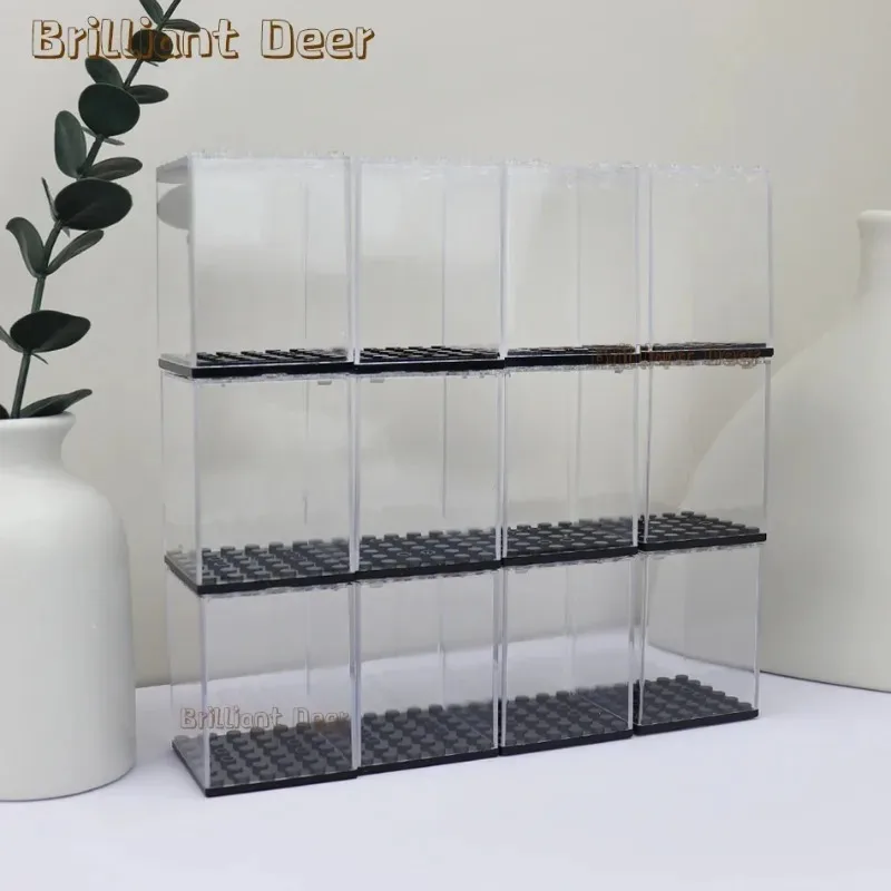 MOC transparent stackable acrylic display box dust box building block doll storage rack collection display cabinet toys gift