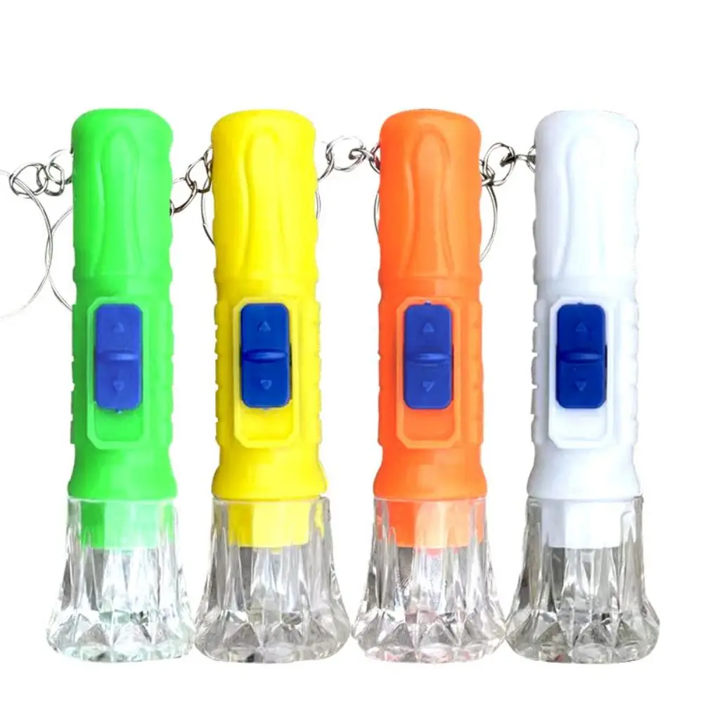 10Pcs Lamp Toy Mini Flashlight Clear Random Color Portable Keychain Light Birthday Party Gifts Plastic LED Torch Children Kid