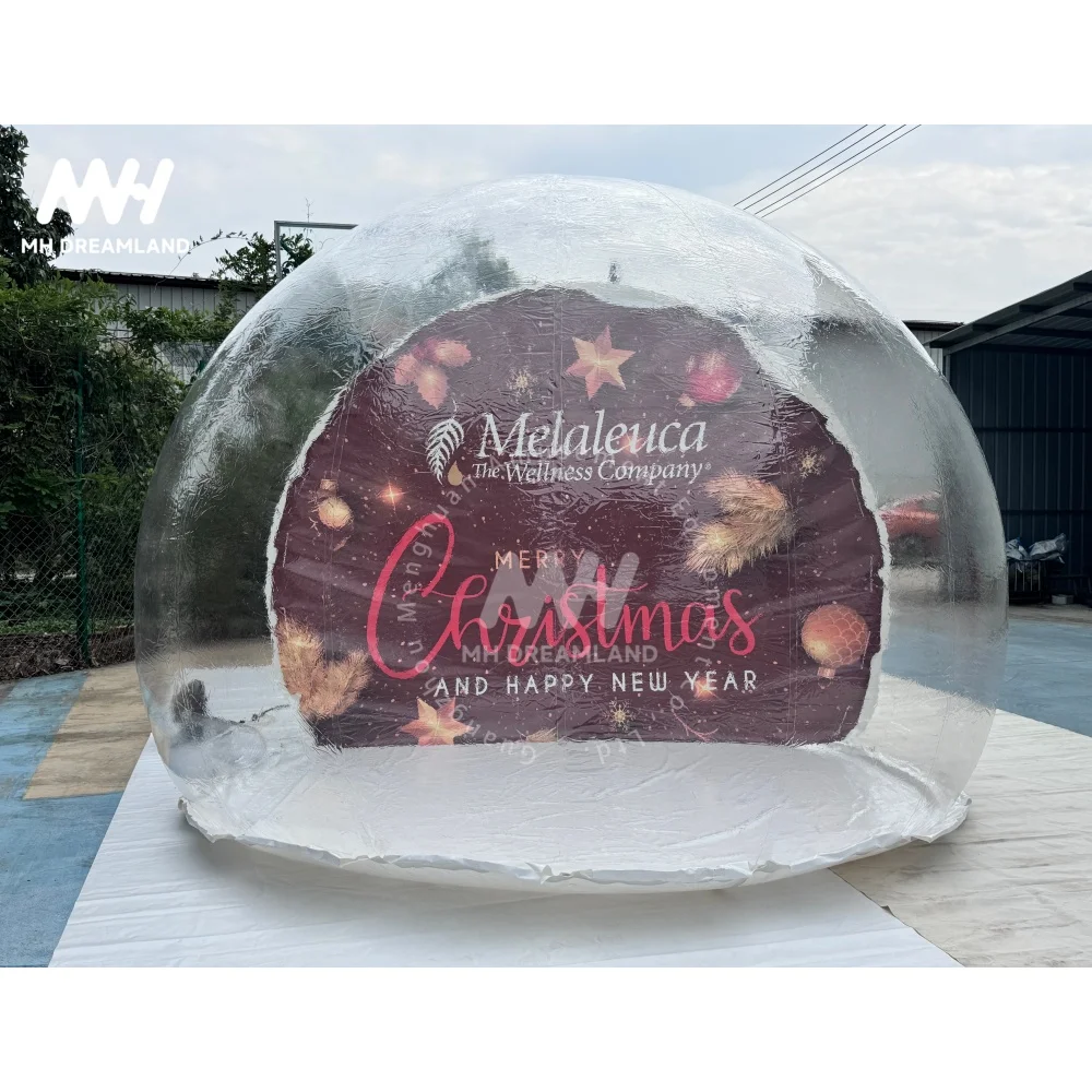 Festival Christmas Yard Decoration Transparent PVC Dome Shape Bubble Tent Inflatable Snow Globe Blower Customizable Size Color