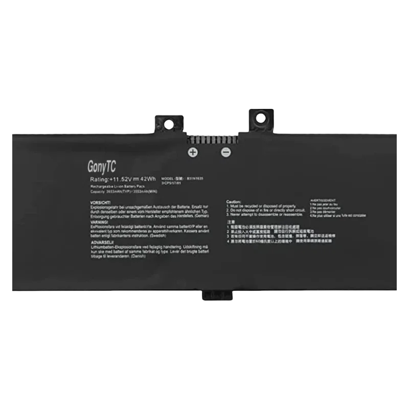 B31N1635 Laptop Battery For ASUS VivoBook Pro 17 A705 X705UA F705UA N705U R702UF R702UB R702NC M705UF P1700UA 0B200-02560100