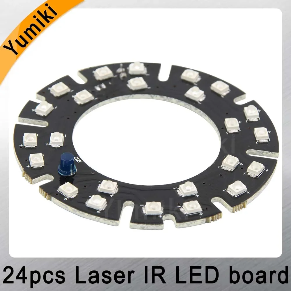 Yumiki Infrared 24*Laser IR LED board for CS Lens Security IP CCTV Camera Indoor Outdoor night vision (Diameter: 60mm)