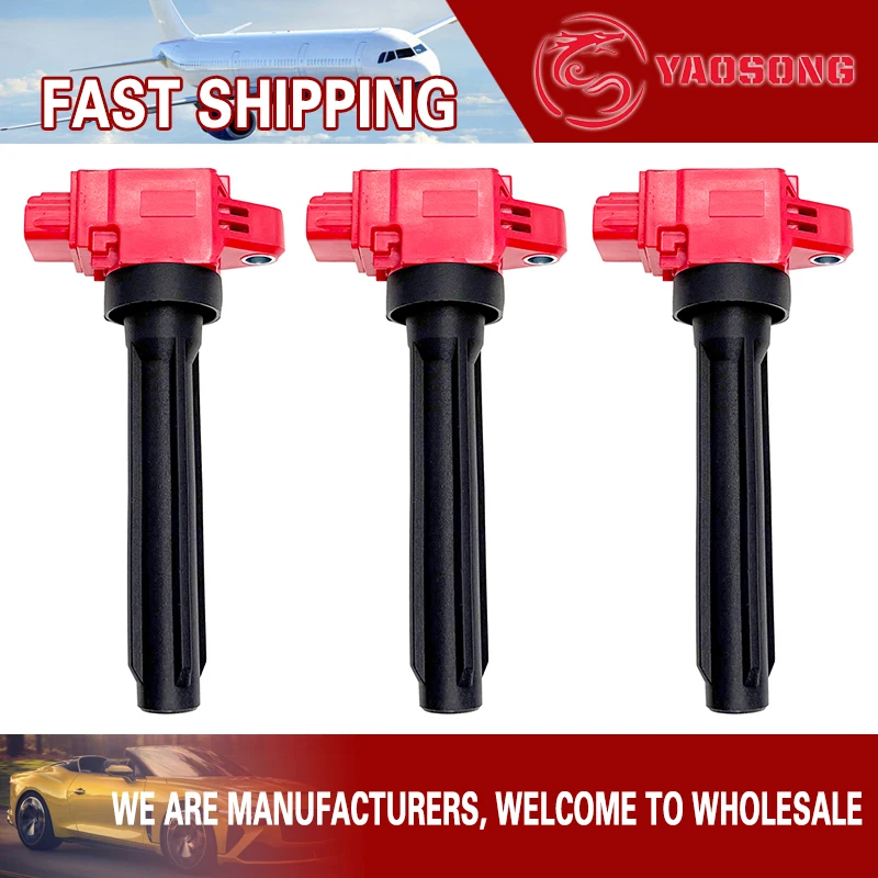 3Pcs Ignition Coil Plug For Mitsubishi Mirage DE ES RF GT SE G4 1.2L 1.3L 1832A057 UF815 C-926 2014 2015 2017 2018