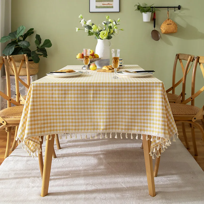 European Style Fresh Checkered Tablecloth For Kitchen, Wedding, And Holiday Dining Table Decoration