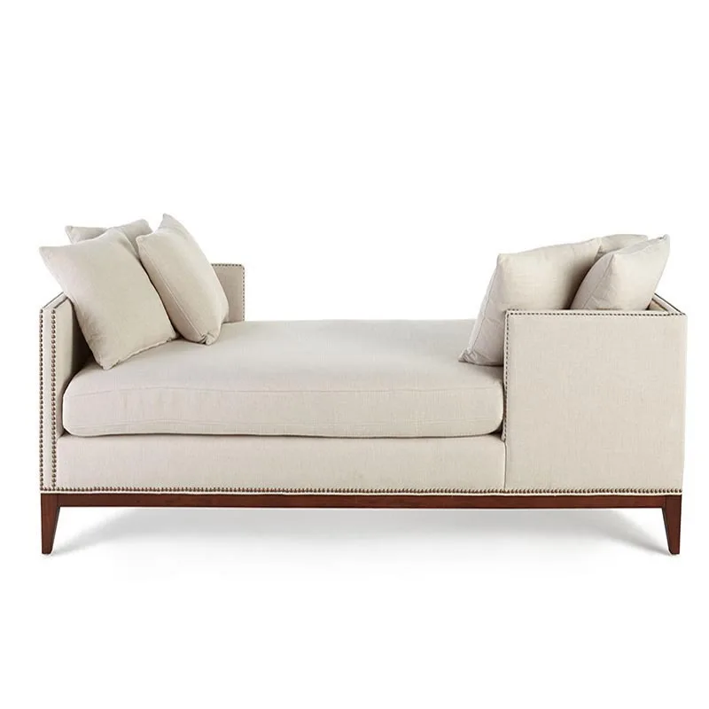 

simple linen beauty couch modern chaise longue chair French fashion lazy
