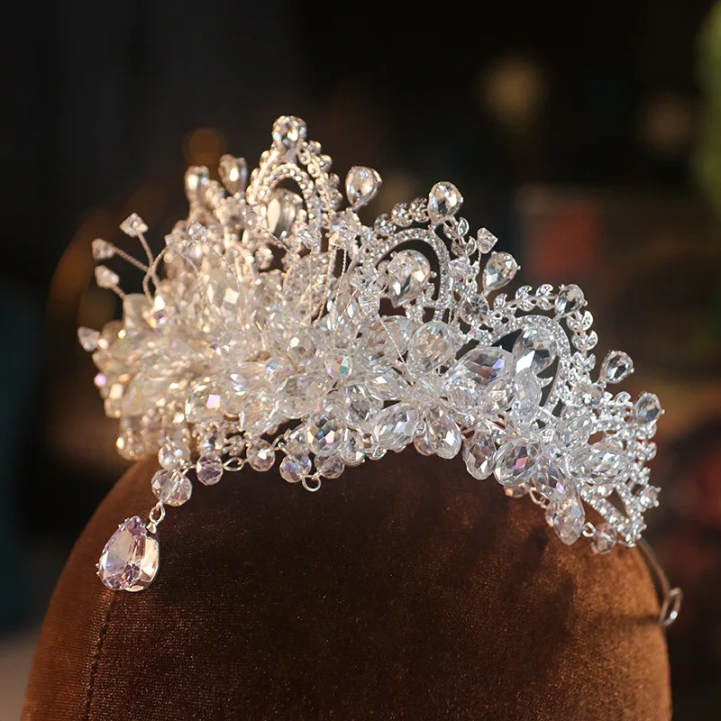 KMVEXO barokke luxe kristallen bruids tiara's kubieke zirkoon kroon strass optocht diadeem hoofddeksels bruiloft haaraccessoires