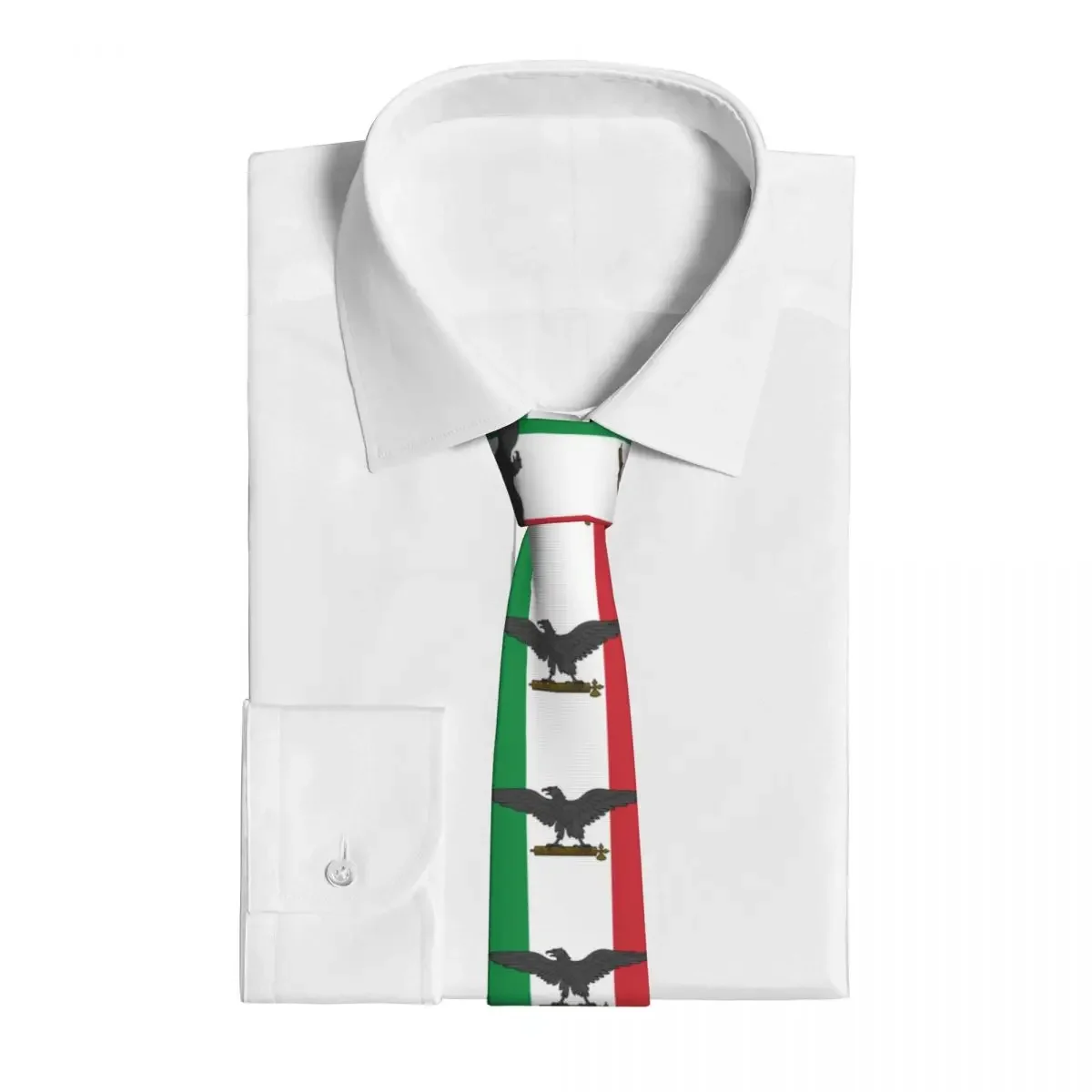 Mens Tie Classic Skinny War Flag Of The Italian Social Republic Neckties Narrow Collar Slim Casual  Accessories Gift