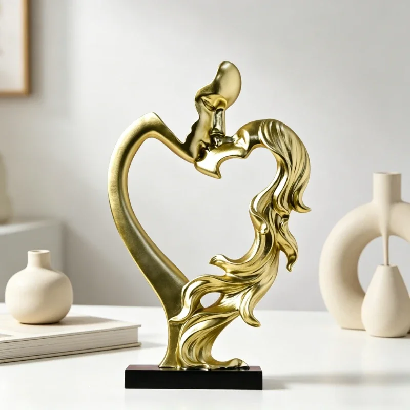 Abstract Kissing Characters Resin Crafts Ornaments Modern Minimalist Home Decor Living Room Wedding Valentine's Day Decoration