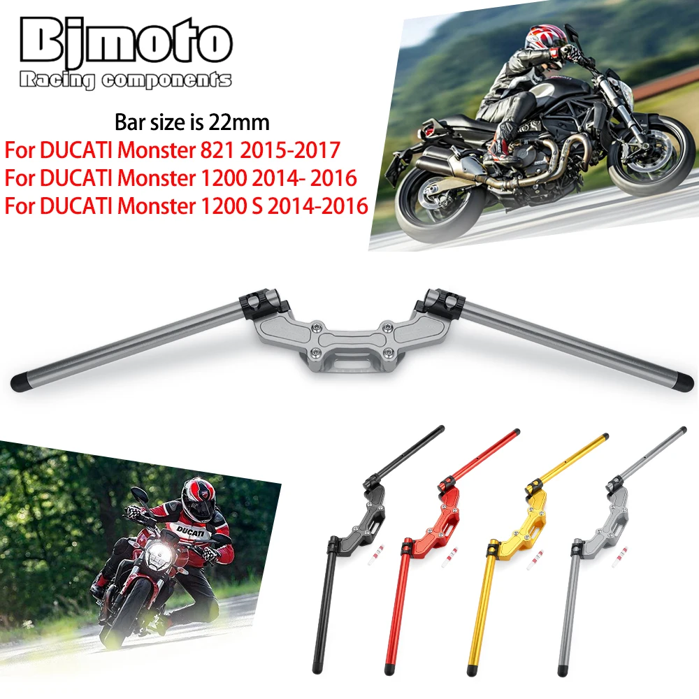 

Motorcycle Clip on Adjustable Handlebars Handle Bar With Adapter For DUCATI Monster 821 2015-2017 1200 1200 S 2014-2016