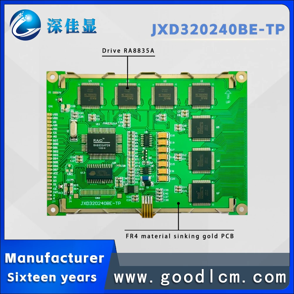 Factory self operated 320X240 matrix display JXD320240BE-TP touch display RA8835A drive LCD display module 5.0V/3.3V  voltage