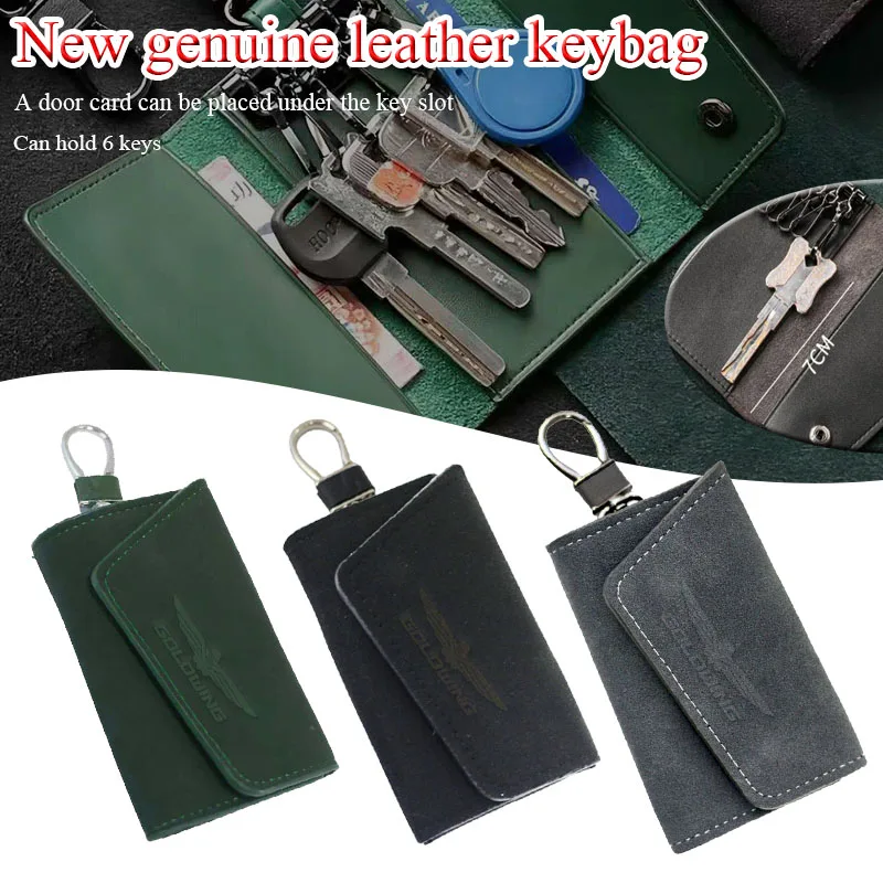 Para Honda GoldWing 1800 GL1800 Gold Wing GL1500 llavero de cuero de gamuza funda protectora para llave automática con llavero con gancho de Metal