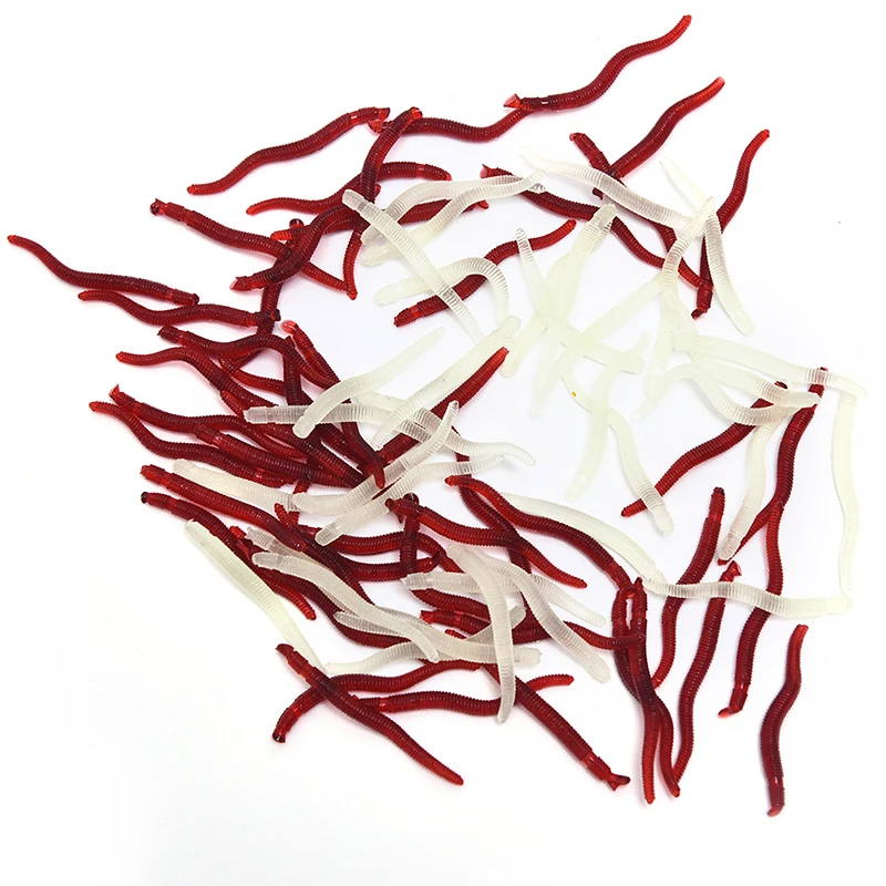 50 قطعة 35 مللي متر محاكاة دودة الأرض الاصطناعي الصيد إغراء معالجة الطعم الناعم