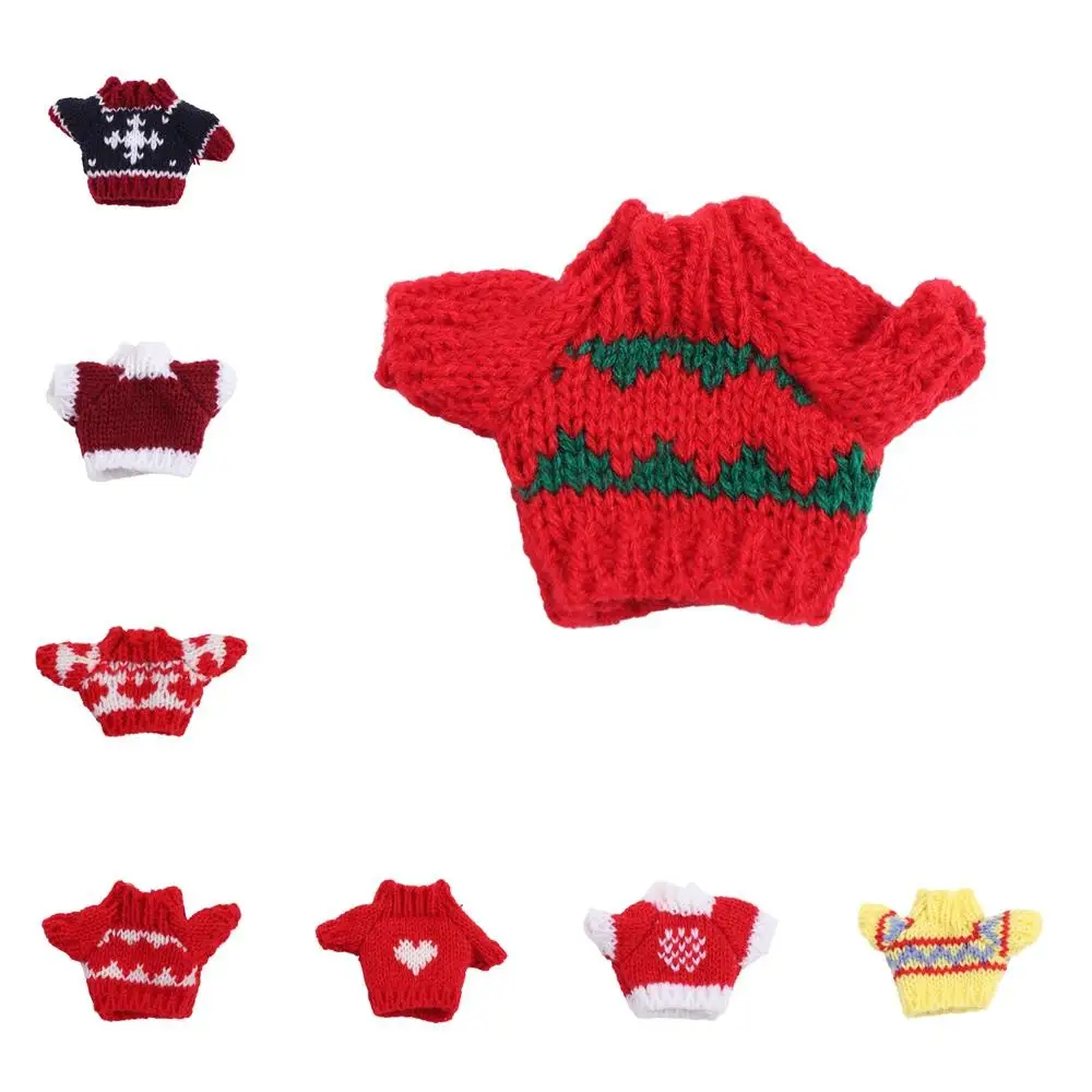 Peluche Maglione Bambole stile natalizio Maglione Bambole idolo Bianco/Rosso/Verde Vestiti per bambole BJD Mini 10 cm per bambola Bjd da 16 cm/17 cm