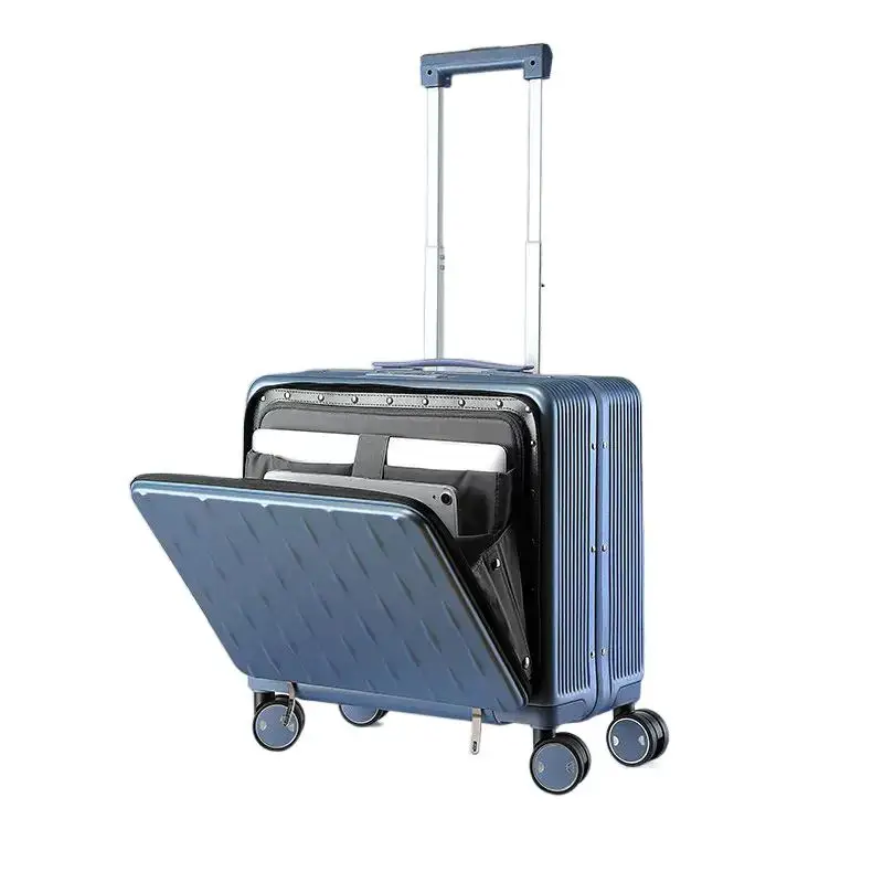 New Aluminum Frame Luggage 18 20Female Student Trolley Case Boarding Bag Male Business Password Front Fastening Suitcase