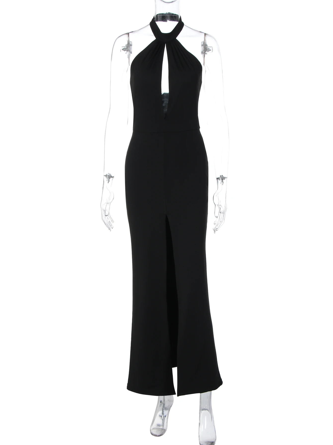 Dulzura, moda de verano, vestido largo ajustado con cuello Halter y espalda descubierta con abertura lateral, ropa Sexy elegante para mujer, traje para fiesta y Club de graduación