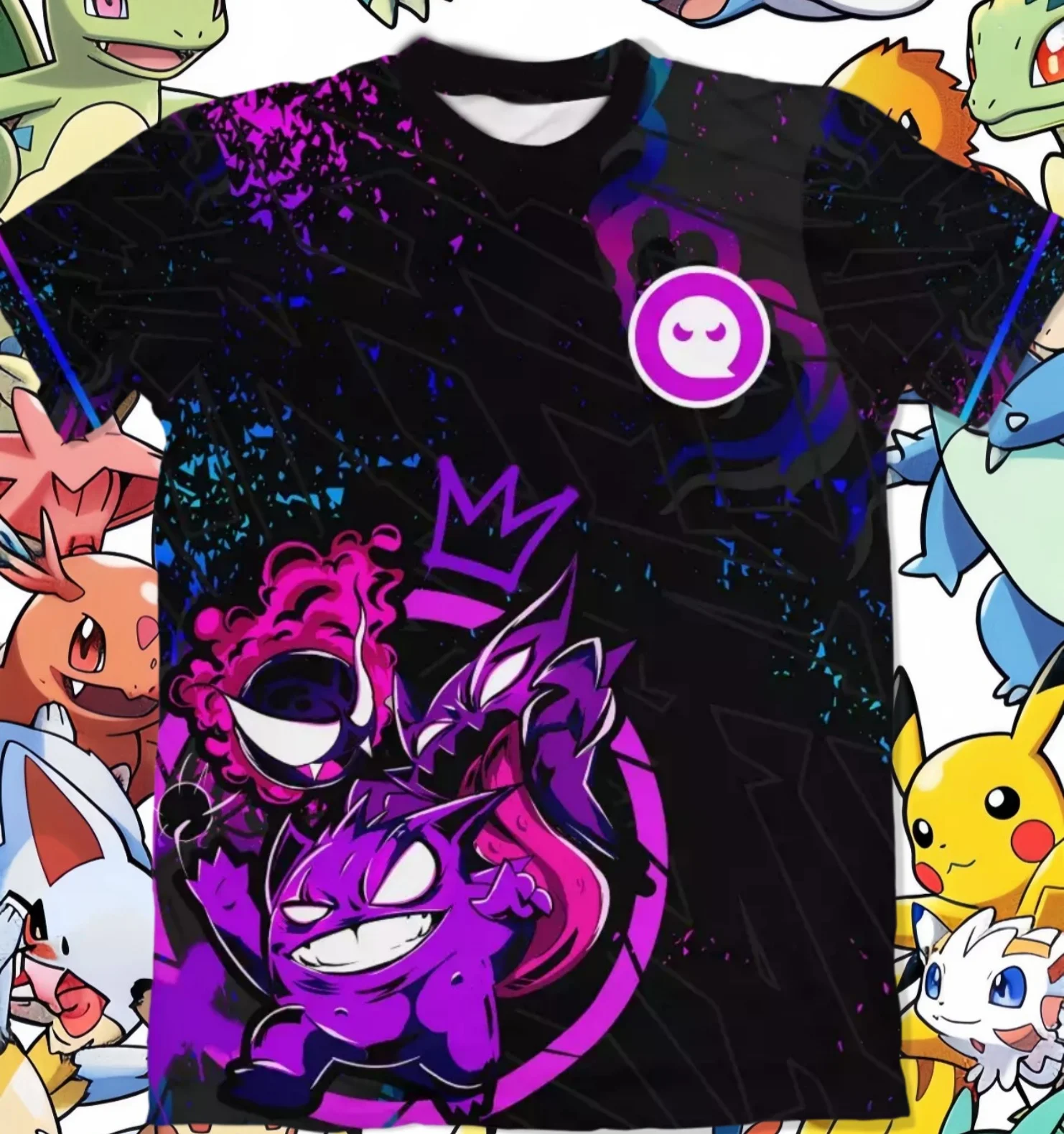 

2026 Hot Selling Pokémon Short-Sleeve Shirt with Pikachu Quick-Drying 3D Print, Men's Shirt, Children's Top