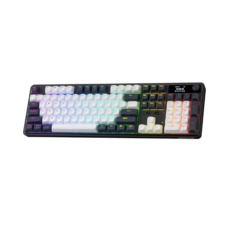 Redragon K761 Wireless Gasket Gaming Hype Screen & Knob, 104 Keys Mechanical Easy-Control 1.26’ TFT Info Display Keyboard
