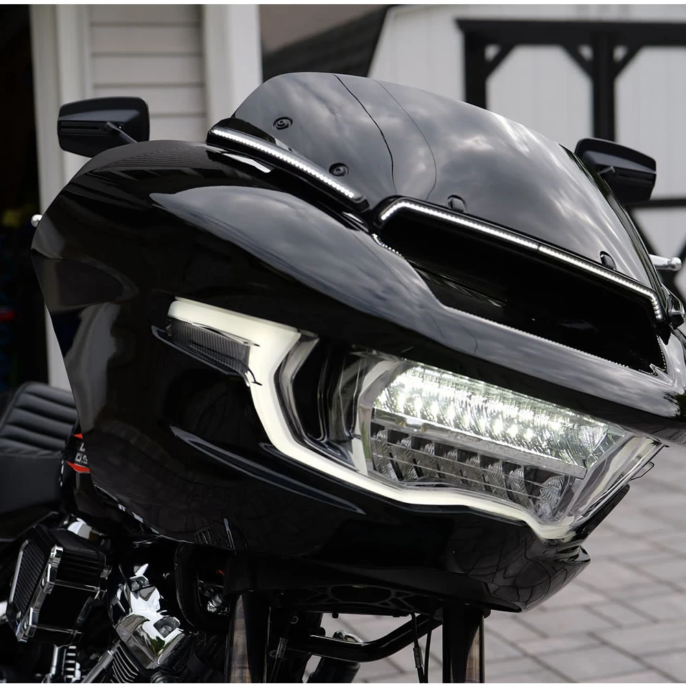 مناسبة لـ Harley Road Ranger ST CVO FLTRXSE إشارة الانعطاف LED الجديدة للزجاج الأمامي للدراجات النارية #3