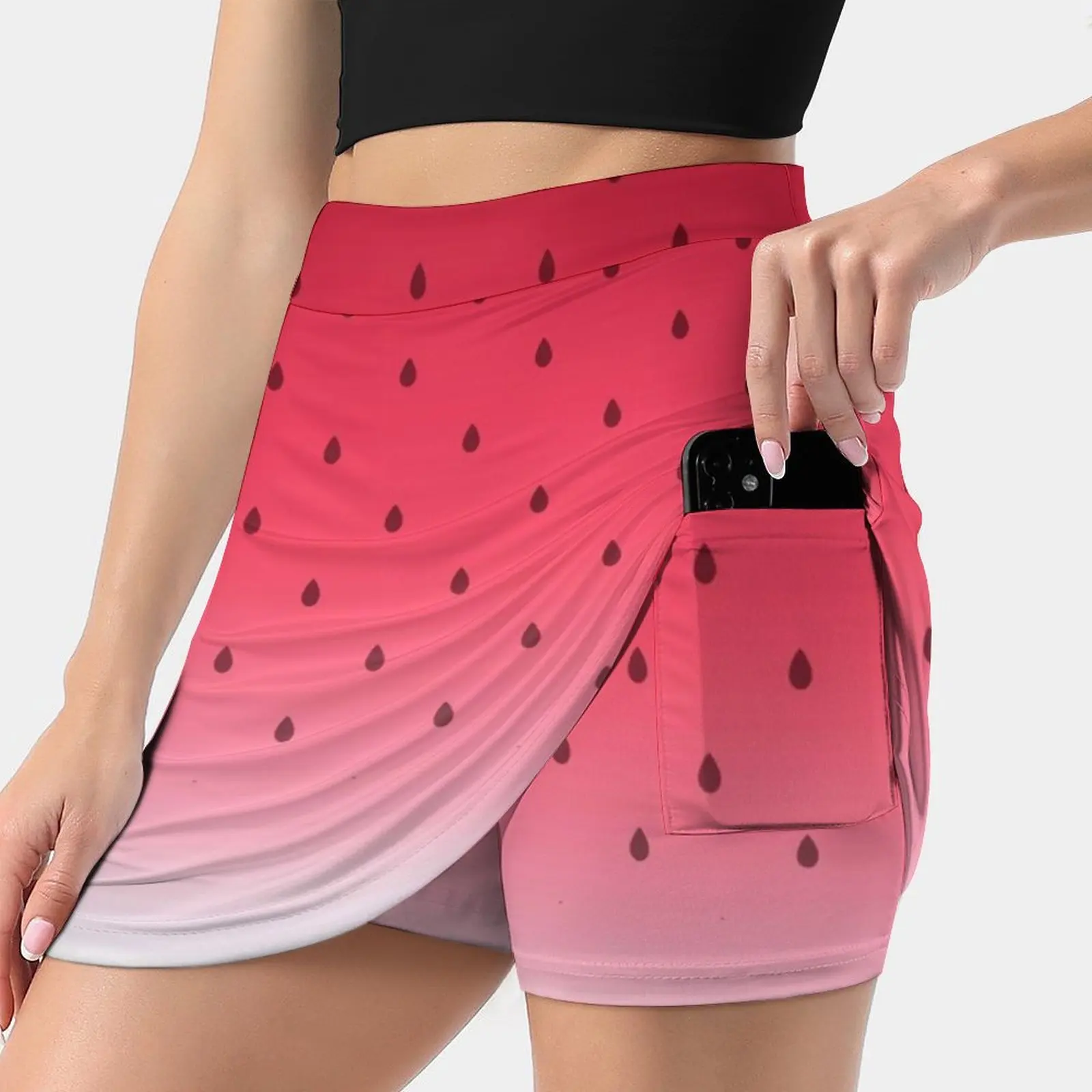 Watermelon Women's skirt Sport Skort Skirt With Pocket Fashion Korean Style Skirt 4Xl Skirts Jumpercat Watermelon Fruit