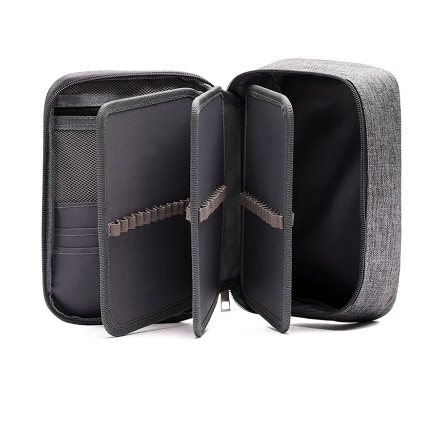 Large Capacity 72 Holes Colored Lead Pencils Storage Bag Black Red Stationery Case Box Holder for School Supplies Student