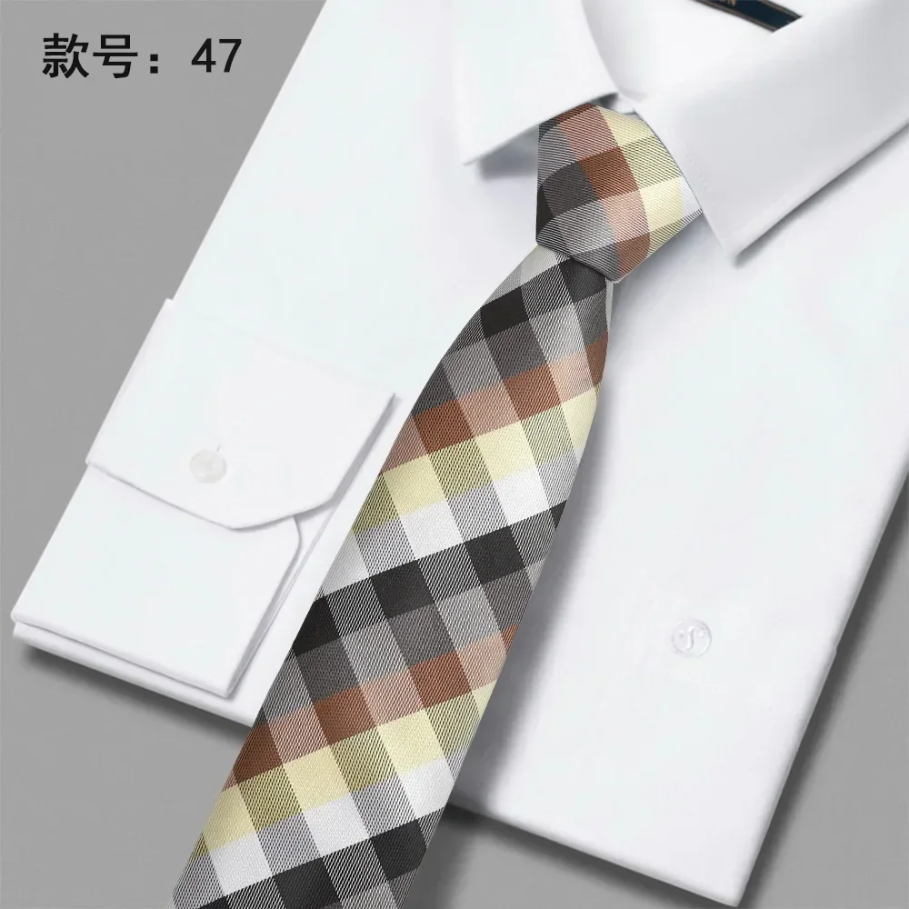 2024 nuovo poliestere seta 6cm cravatta uomo Business Leisure poliestere seta Business Casual Tie