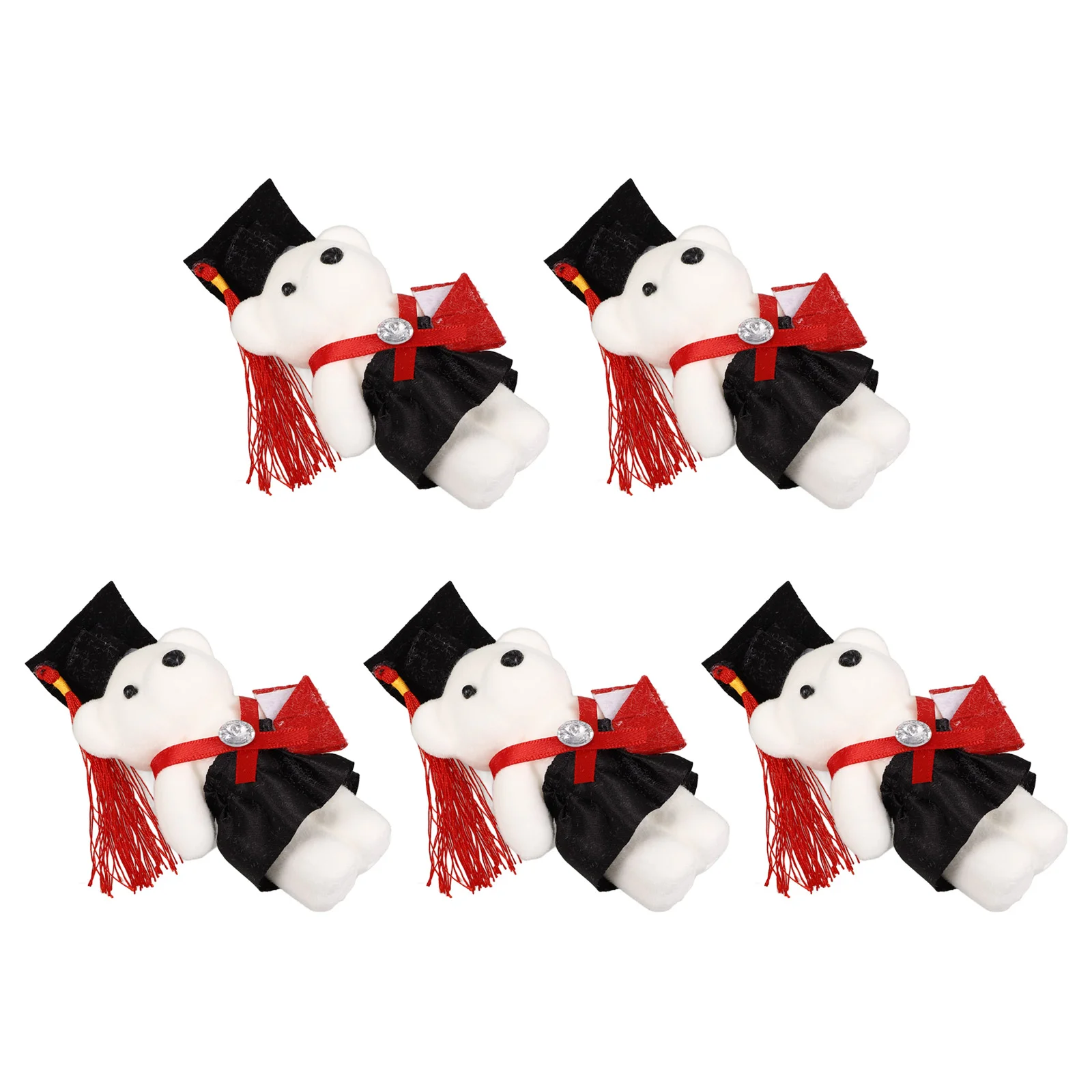 

5 Pcs Graduation Season Dr Bear Dolls Ornaments Bouquet Decoration Decorations Commencement Presents Craft Flower Small