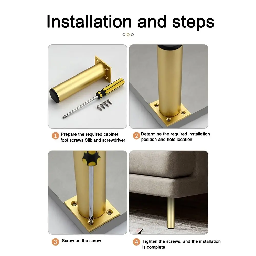 Adjustable Furniture Legs Replacement Aluminium Alloy Cabinet Legs Wear-resistant Anti Scratch Nightstand Storage Box Leg