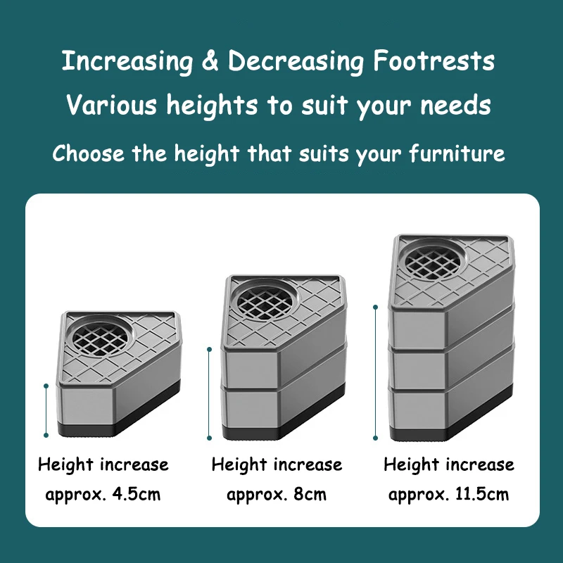 4pcs Anti Vibration Feet Pads Rubber Mat Slipstop Silent Dampers Stand Universal Washing Machine Refrigerator Furniture Foot Pad