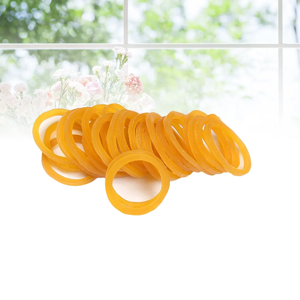 100G Natural Rubber Bands Transparent Sturdy Elastic Stretchable Round Bundled Ring Organizer for Home Office Classroom Use