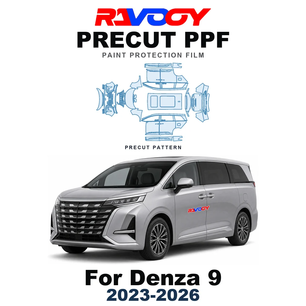 Precut PPF For Denza 9 Base 2023-2026 8.5mil TPU Paint Protection Film Hood Bonnet Bumper Headlight Self-Healing Clear Kit Roof