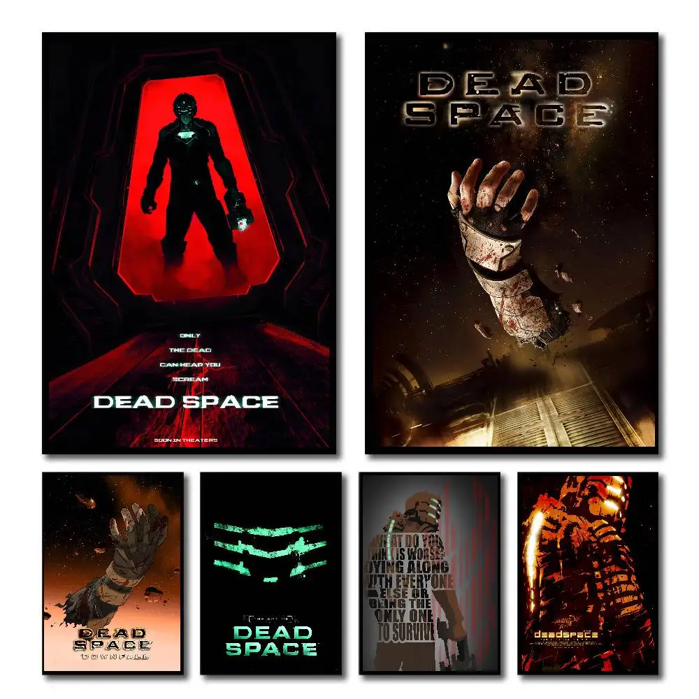 D-Dead Space Classic Movie Poster Self-adhesive Art Room Entrance Restaurant Wall Decor Art Painting