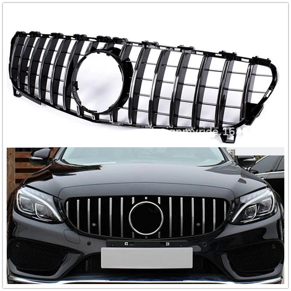 

Передняя решетка для Mercedes Benz W176 A Class 2016-2018 A180 A200 A250 A45 AMG GT Style Black/Silver Grill Верхний бампер Капот Сетка