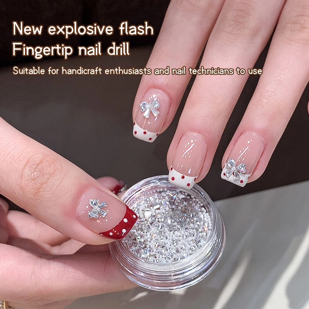 Kaniu Sparkling Nail Art Bow Tie Splicing Material Package Super Flash Butterfly Knot Diamond Splicing Nail Manicure Accessories