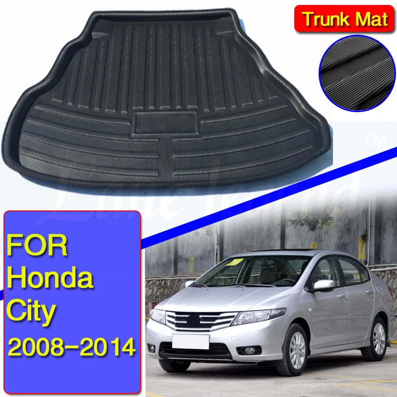 Tailored Fit For Honda CITY 2008-2014 Car Rear Trunk Boot Liner Cargo Mat Floor Tray Carpet Accessories 2009 2010 2011 2012 2013