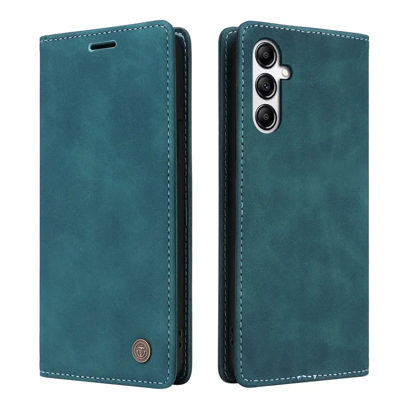 Retro Matte Luxury Flip Wallet Case For Samsung Galaxy A15 A05 A05s SM-A055 A155F A156B A057 Solid Colors Phone Cover Bags