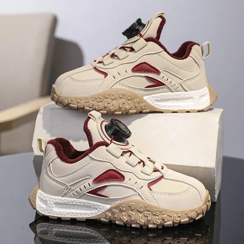 Nieuwe kinderen winter lederen katoenen schoenen jongens waterdichte warme loopschoenen kinderen outdoor casual schoenen warme sportschoenen meisjes