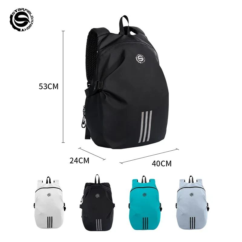 SFK Black Motorcycle Helmet Bag High-capacity Riding Backpack Outdoor Travel Equipment Pack Oxford Waterproof Splashproof Fabric
