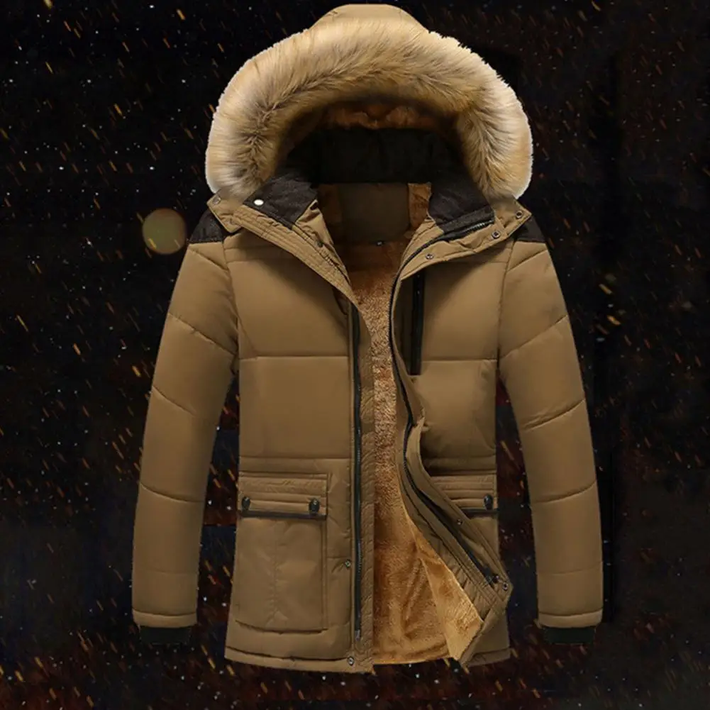 Winter Men Hoodie Jacket Warm Coat Fine Workmanship Polyester Smooth Zipper Men Hoodie Jacket Coats Comfortable